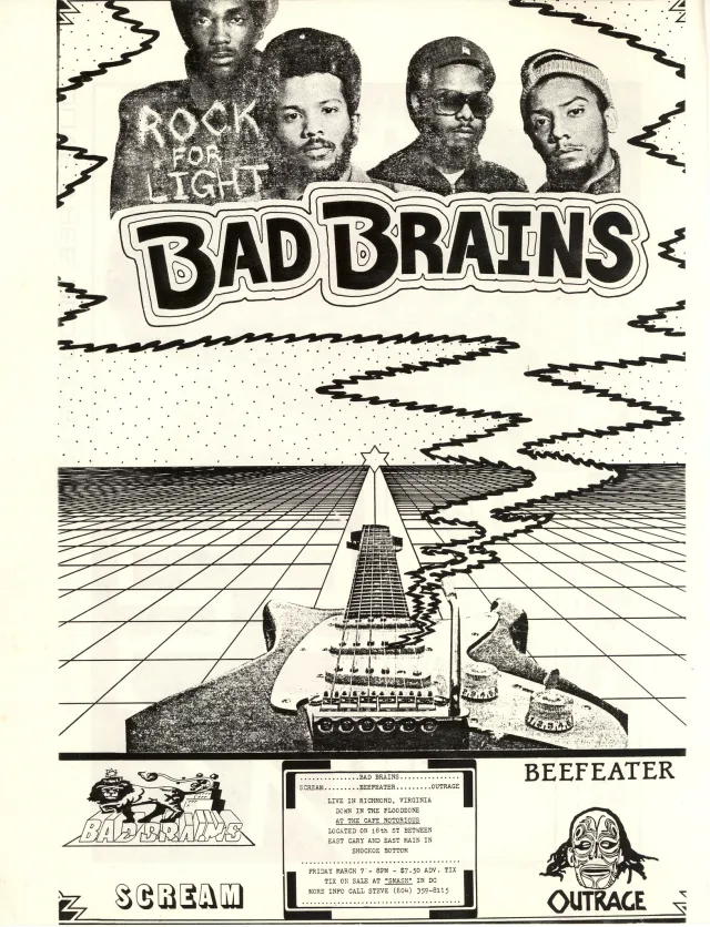 Flyer for the musical group "Bad Brains"