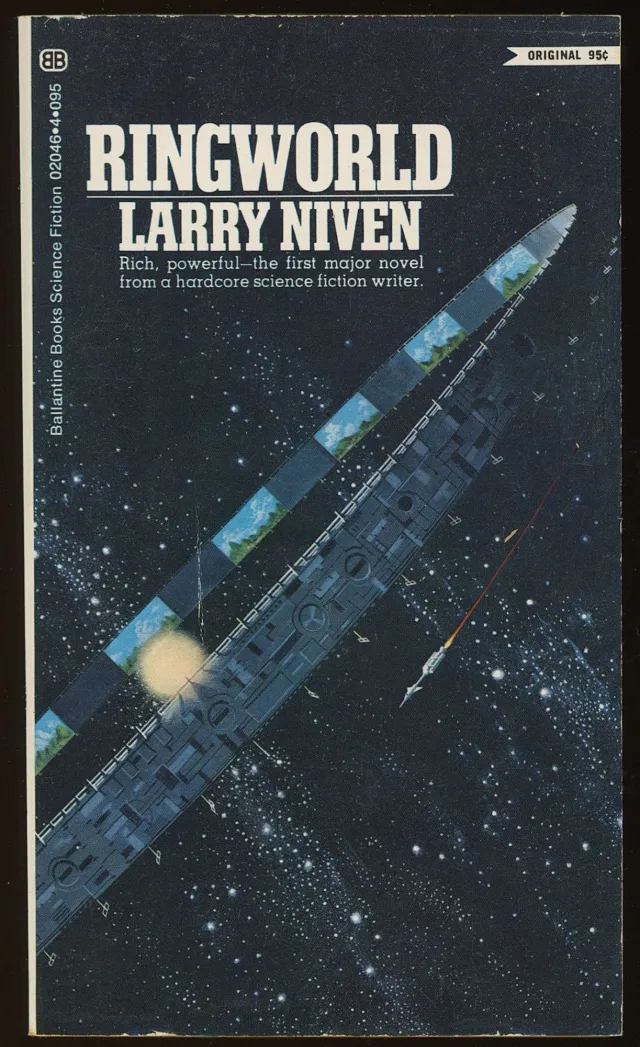 Cover art for the first edition of Larry Niven's Ringworld, illustrated by Dean Ellis (1970)